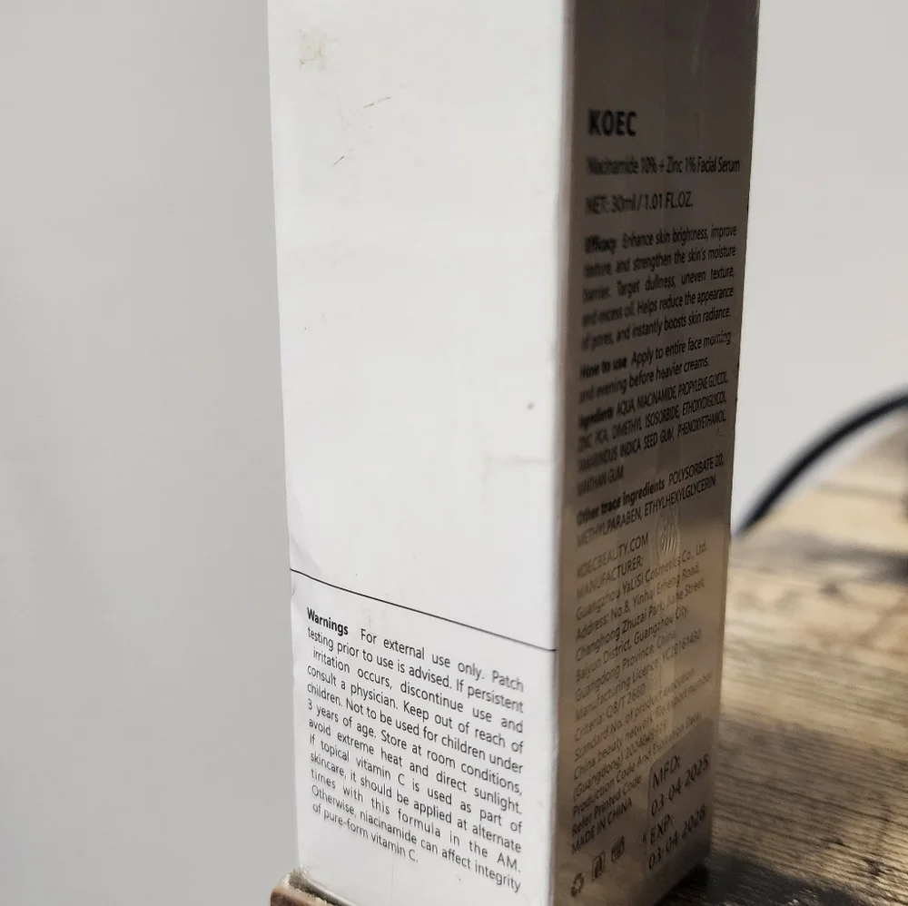 Koec Niacinamide 10% + Zinc 1% Serum 30 Ml New